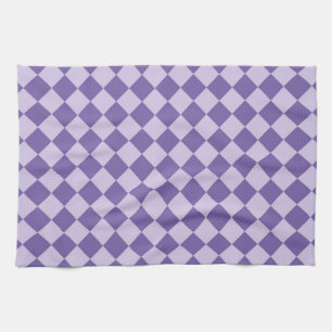 Linge De Cuisine Motif diamant à carreaux violets