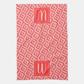 Linge De Cuisine Motif diamant à trois tons rouge Monogram (Vertical)