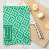 Linge De Cuisine Motif diamant à trois tons vert Monogram (Quart Plié)