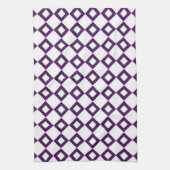 Linge De Cuisine Motif diamant blanc et violet (Vertical)