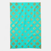 Linge De Cuisine Motif diamant de Parties scintillant Turquoise et  (Vertical)
