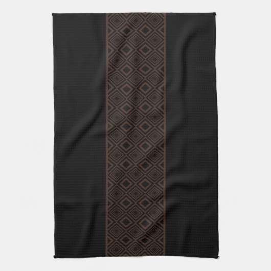 Linge De Cuisine Motif diamant noir et cuivre (Vertical)