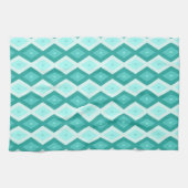 Linge De Cuisine Motif diamant turquoise (Horizontal)