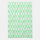 Linge De Cuisine Motif diamant vert et blanc (Vertical)