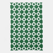 Linge De Cuisine Motif diamant vert et blanc (Vertical)