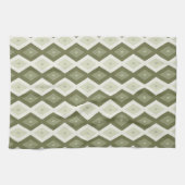 Linge De Cuisine Motif diamant vert olive (Horizontal)