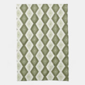 Linge De Cuisine Motif diamant vert olive (Vertical)