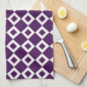 Linge De Cuisine Motif diamant violet et blanc (Quart Plié)
