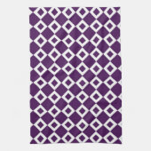 Linge De Cuisine Motif diamant violet et blanc (Vertical)