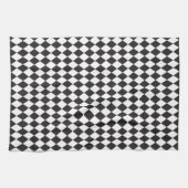 Linge De Cuisine Motif Diamond Harlequin en noir et blanc (Horizontal)