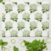 Linge De Cuisine Motif d'illustration blanc vert (Plié)