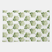 Linge De Cuisine Motif d'illustration blanc vert (Horizontal)