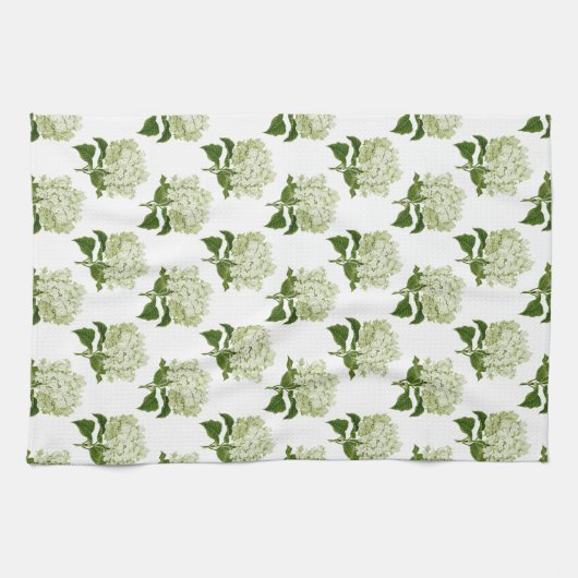Linge De Cuisine Motif d'illustration blanc vert (Horizontal)