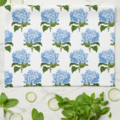 Linge De Cuisine Motif d'illustration bleu blanc antique Hydrangea (Plié)