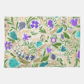 Linge De Cuisine Motif d'illustration couleur or floral feuille (Horizontal)
