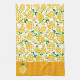 Linge De Cuisine Motif d'illustration de l'ananas tropical