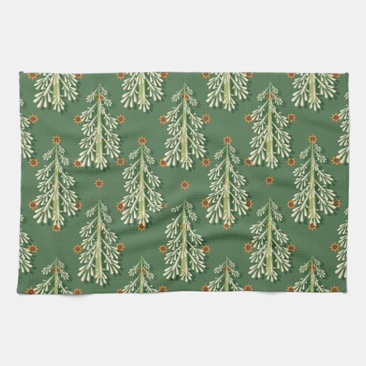 Linge De Cuisine Motif d'illustration des arbres de Noël (Horizontal)