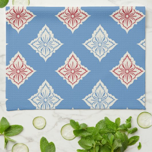 Linge De Cuisine Motif d'impression floral traditionnel (Plié)