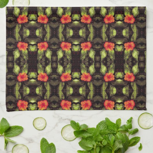 Linge De Cuisine motif d'impression lmpatiens (Plié)