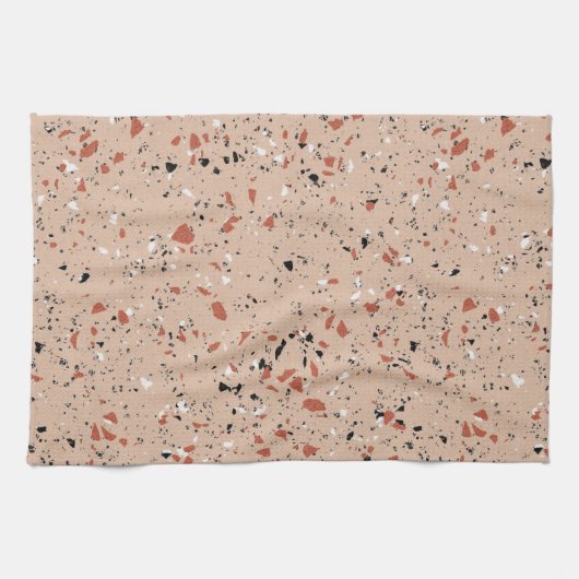 Linge De Cuisine Motif d'impression moderne Pink Terrazzo (Horizontal)