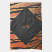 Linge De Cuisine Motif d'impression monogramme Tiger chaud orange e (Vertical)
