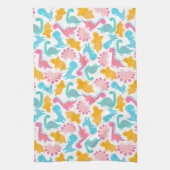 Linge De Cuisine Motif Dinosaur rose et Turquoise (Vertical)