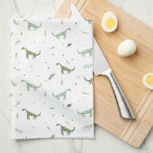 Linge De Cuisine Motif Dinosaure Vert (Quart Plié)
