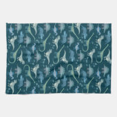 Linge De Cuisine Motif Dinosaure vert foncé (Horizontal)