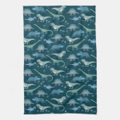 Linge De Cuisine Motif Dinosaure vert foncé (Vertical)