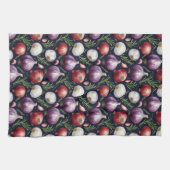 Linge De Cuisine Motif d'oignon moderne noir (Horizontal)