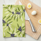 Linge De Cuisine Motif d'olive (Quart Plié)