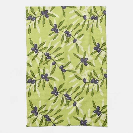 Linge De Cuisine Motif d'olive (Vertical)