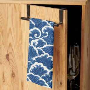 Linge De Cuisine Motif d'onde océanique sans faille d'inspiration j
