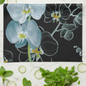 Linge De Cuisine Motif d'orchidées blanches d'aquarelle (Plié)