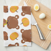 Linge De Cuisine Motif D'Ours, Mignons Ours, Citrouille, Votre Nom (Quart Plié)