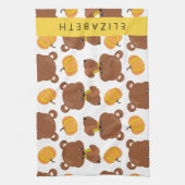 Linge De Cuisine Motif D'Ours, Mignons Ours, Citrouille, Votre Nom (Vertical)