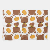 Linge De Cuisine Motif D'Ours, Ours Mignons, Automne, Citrouille (Horizontal)