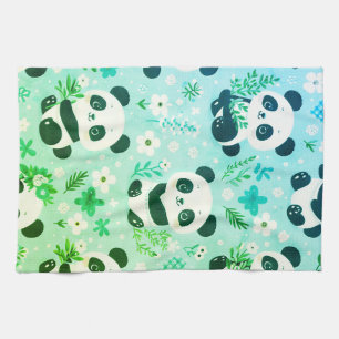 Linge De Cuisine Motif d'ours panda vert