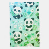 Linge De Cuisine Motif d'ours panda vert (Vertical)