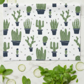 Linge De Cuisine Motif du désert de cactus foncé rustique (Plié)