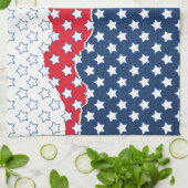 Linge De Cuisine Motif du drapeau américain Red White & Blue Stars (Plié)