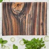 Linge De Cuisine Motif du grain de bois (Plié)