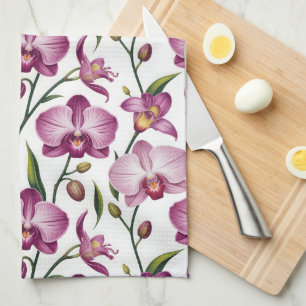Linge De Cuisine Motif élégant et sans couture d'orchidée violette