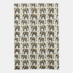 Linge De Cuisine Motif éléphant bohème tribal (2)
