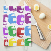 Linge De Cuisine Motif éléphant coloré (Quart Plié)