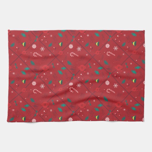 Linge De Cuisine Motif Elf Candy Checker (Horizontal)