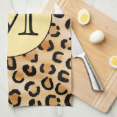 Linge De Cuisine Motif Empreinte de léopard Monogramme personnalisé (Quart Plié)