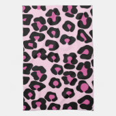Linge De Cuisine Motif Empreinte de léopard rose et noir (Vertical)