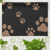 Linge De Cuisine Motif Empreinte de patte adorable (Plié)