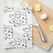 Linge De Cuisine Motif Empreinte de patte dalmate (Quart Plié)